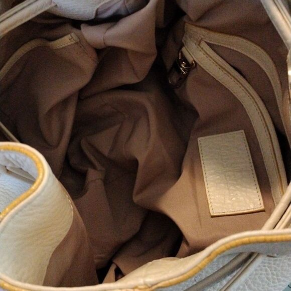 Cole Haan Leather Ivory White Drawstring Hobo Bag - Picture 8 of 16